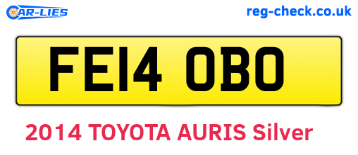 FE14OBO are the vehicle registration plates.