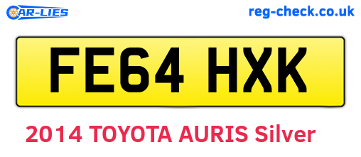 FE64HXK are the vehicle registration plates.
