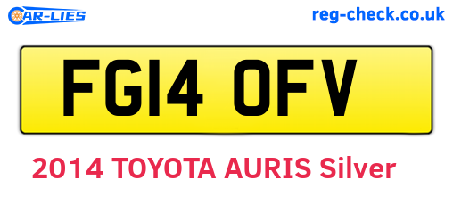 FG14OFV are the vehicle registration plates.
