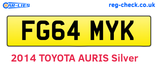 FG64MYK are the vehicle registration plates.