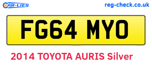 FG64MYO are the vehicle registration plates.