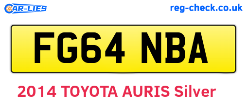 FG64NBA are the vehicle registration plates.