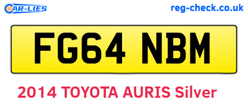 FG64NBM are the vehicle registration plates.