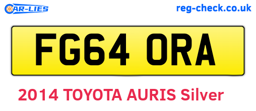 FG64ORA are the vehicle registration plates.