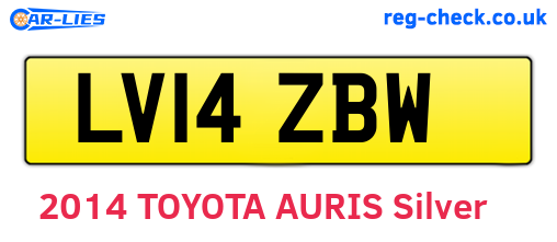 LV14ZBW are the vehicle registration plates.