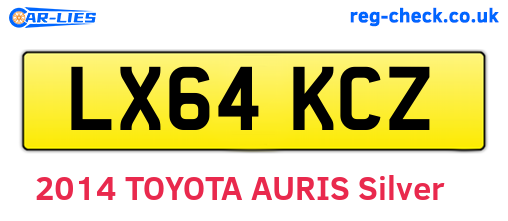 LX64KCZ are the vehicle registration plates.