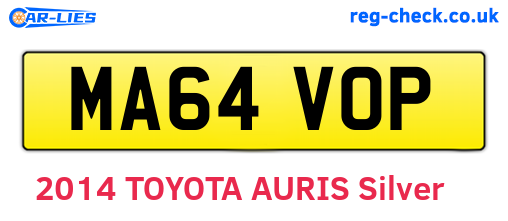 MA64VOP are the vehicle registration plates.