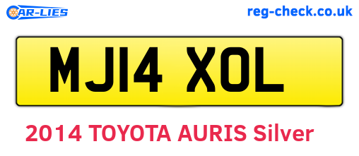 MJ14XOL are the vehicle registration plates.