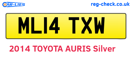 ML14TXW are the vehicle registration plates.