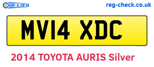 MV14XDC are the vehicle registration plates.