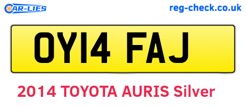 OY14FAJ are the vehicle registration plates.
