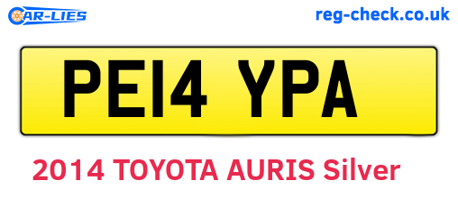 PE14YPA are the vehicle registration plates.