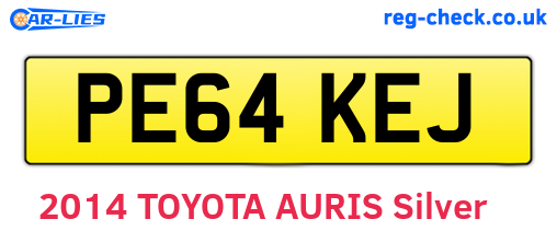 PE64KEJ are the vehicle registration plates.