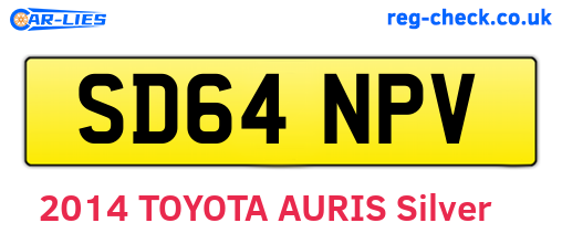 SD64NPV are the vehicle registration plates.