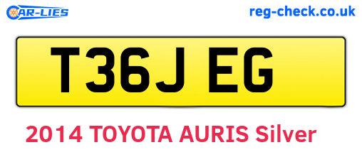 T36JEG are the vehicle registration plates.