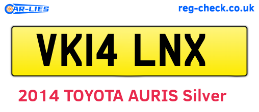 VK14LNX are the vehicle registration plates.