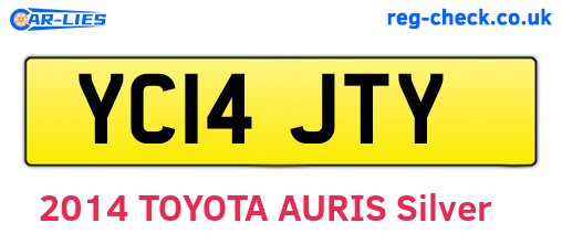 YC14JTY are the vehicle registration plates.