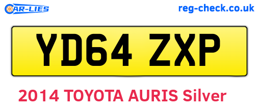 YD64ZXP are the vehicle registration plates.