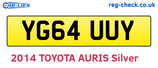 YG64UUY are the vehicle registration plates.
