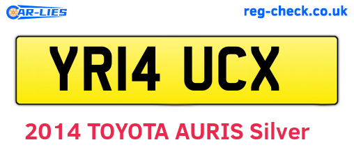 YR14UCX are the vehicle registration plates.