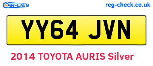 YY64JVN are the vehicle registration plates.