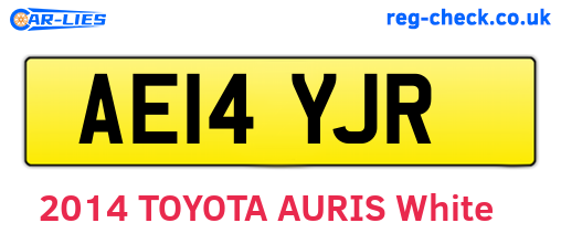 AE14YJR are the vehicle registration plates.