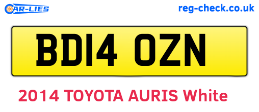 BD14OZN are the vehicle registration plates.