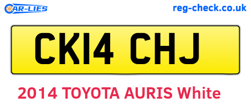 CK14CHJ are the vehicle registration plates.