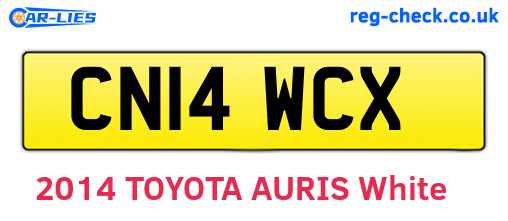 CN14WCX are the vehicle registration plates.