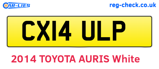 CX14ULP are the vehicle registration plates.