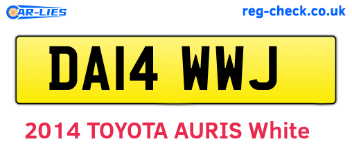 DA14WWJ are the vehicle registration plates.