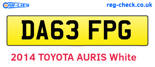 DA63FPG are the vehicle registration plates.