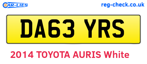 DA63YRS are the vehicle registration plates.