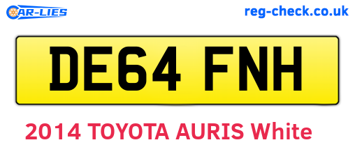 DE64FNH are the vehicle registration plates.