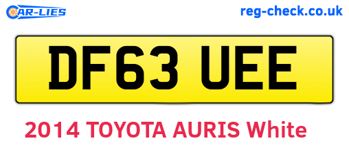 DF63UEE are the vehicle registration plates.