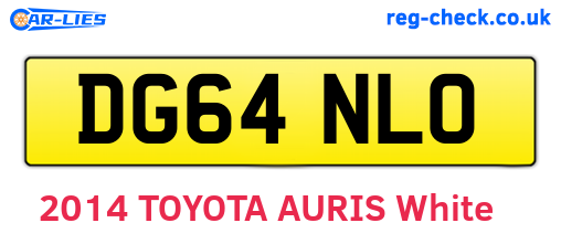 DG64NLO are the vehicle registration plates.