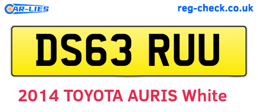 DS63RUU are the vehicle registration plates.