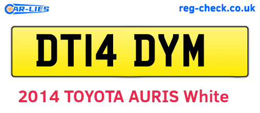 DT14DYM are the vehicle registration plates.