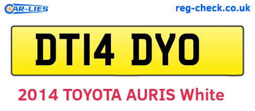 DT14DYO are the vehicle registration plates.