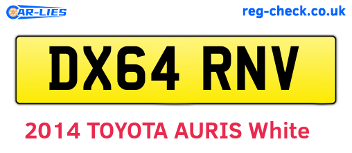 DX64RNV are the vehicle registration plates.