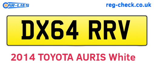 DX64RRV are the vehicle registration plates.