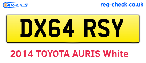 DX64RSY are the vehicle registration plates.