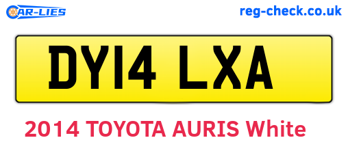 DY14LXA are the vehicle registration plates.