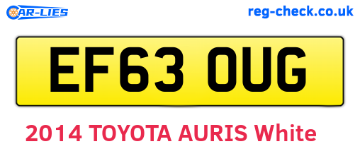 EF63OUG are the vehicle registration plates.