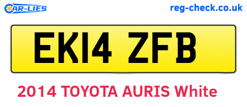 EK14ZFB are the vehicle registration plates.
