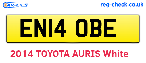 EN14OBE are the vehicle registration plates.
