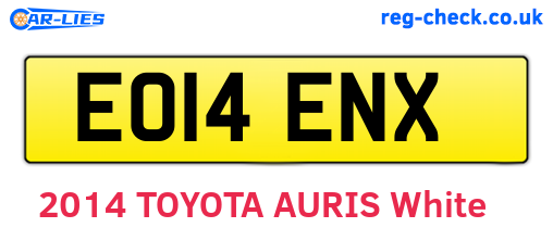 EO14ENX are the vehicle registration plates.