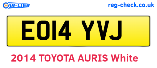 EO14YVJ are the vehicle registration plates.