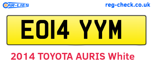 EO14YYM are the vehicle registration plates.