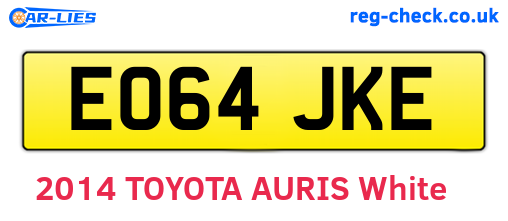 EO64JKE are the vehicle registration plates.